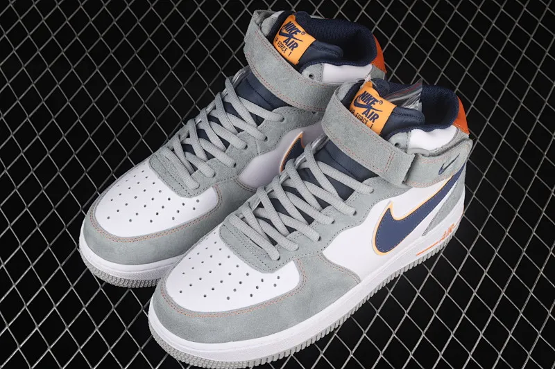 All categories Nk Air Force 1 Air Force series Nk Air Force 1 Mid Air Force mid-top Nk Air Force 1'07 Mid gray blue orange suede Air Force One mid-top casual sneakers CQ5059-203
